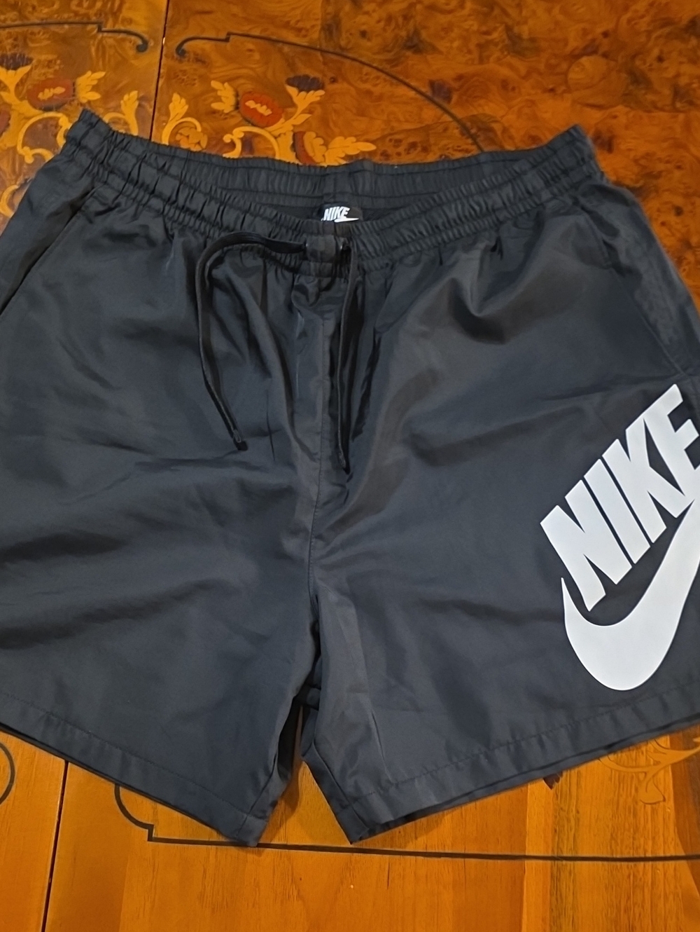 Nike Black Swim Board Shorts with White Logo